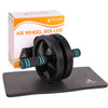 Dual Ab Roller Wheel Exercise Wheel With Foam Grip Handles Abs Exercise for Home Gym Equipment Abdominal Core Exercise With Pad