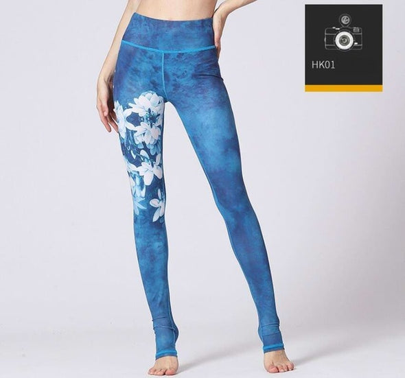 2018 Printed Yoga Pants Women High Waist Yoga Leggings for Fitness Sports Tight Pants Seamless Running Leggings Sport Trousers