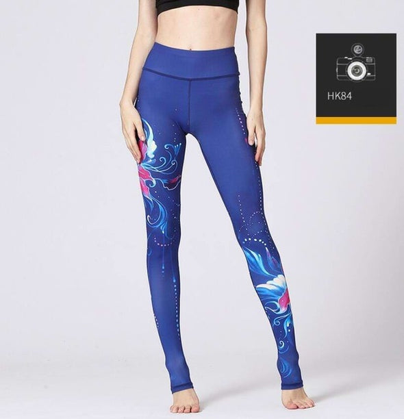 2018 Printed Yoga Pants Women High Waist Yoga Leggings for Fitness Sports Tight Pants Seamless Running Leggings Sport Trousers