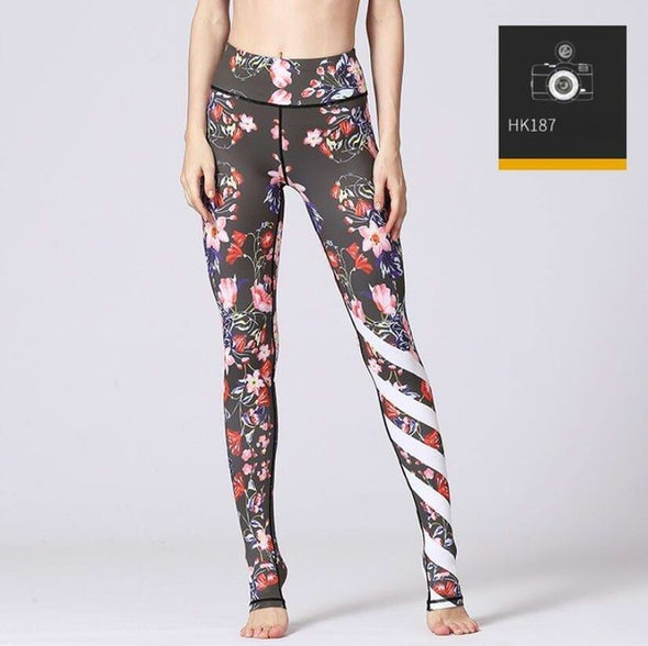 2018 Printed Yoga Pants Women High Waist Yoga Leggings for Fitness Sports Tight Pants Seamless Running Leggings Sport Trousers