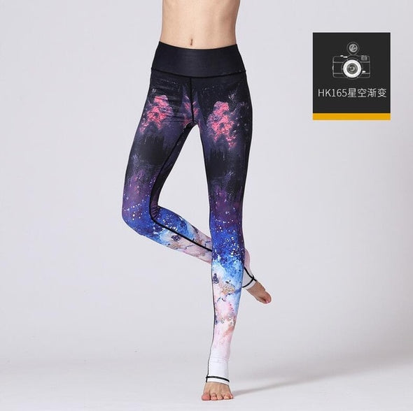 2018 Printed Yoga Pants Women High Waist Yoga Leggings for Fitness Sports Tight Pants Seamless Running Leggings Sport Trousers