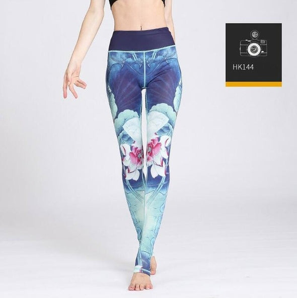 2018 Printed Yoga Pants Women High Waist Yoga Leggings for Fitness Sports Tight Pants Seamless Running Leggings Sport Trousers