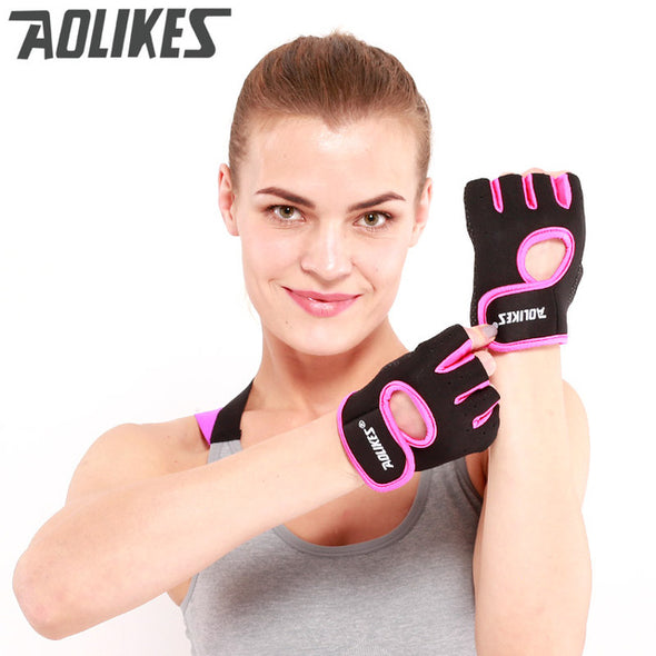 Men & Women Gym Half Finger Gloves Sports Fitness Exercise Training Wrist Silicone Anti-slip Resistance Weightlifting Gloves