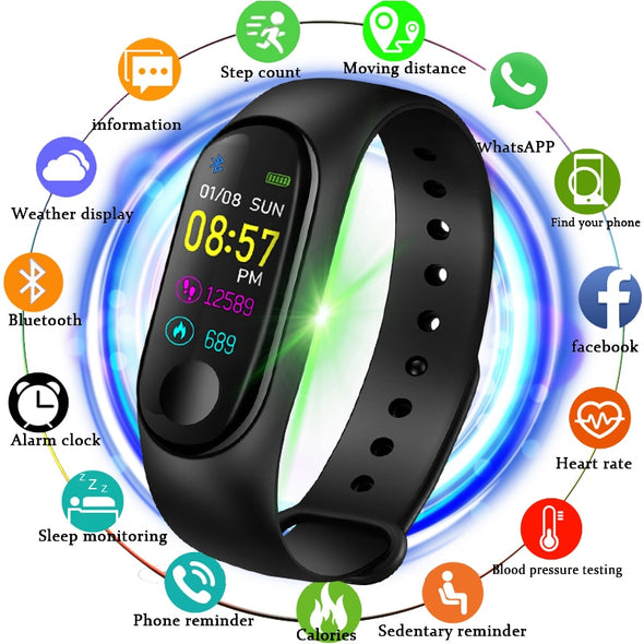 BANGWEI Smart Bracelet Sport Watch Blood Pressure Heart Rate Monitoring Pedometer Information Call Reminder Fitness Watch Men