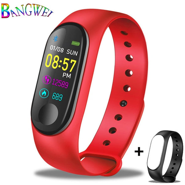 BANGWEI Smart Bracelet Sport Watch Blood Pressure Heart Rate Monitoring Pedometer Information Call Reminder Fitness Watch Men