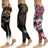 LI-FI Skull Leggings Yoga Pants Women Sports Pants Fitness Running Sexy Push Up Gym Wear Elastic Slim Workout Leggings