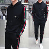 2018 Autumn Mens Track Suit 2 Piece Set Sweatshirt And Joggers Pants Sportsuits Cotton Pullover Hoodies Trouser plus size M-5XL