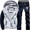Brand New Men Set Fashion Winter Tracksuits Thick Fleece Lined Hoodies Sweatshirt + Pants Track Suit Mens Sportswear Sweat Suit