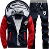 Brand New Men Set Fashion Winter Tracksuits Thick Fleece Lined Hoodies Sweatshirt + Pants Track Suit Mens Sportswear Sweat Suit