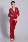 Spring / Fall 2019 Women'S Brand Velvet Fabric Tracksuits Velour Suit Women Track Suit Hoodies And Pants Size S - Xxl