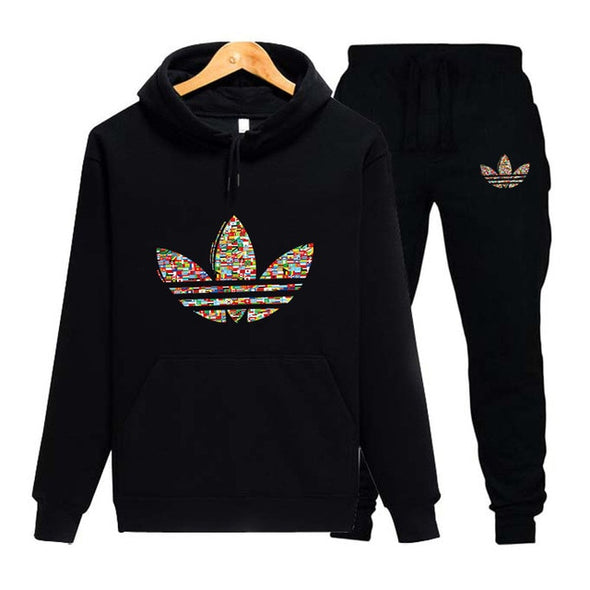 2019 Classic Brand Logo print Hoodie + Pants Two Piece Sweat Set Jogger Track Suit Quality tracksuit men clothes men Casual Set