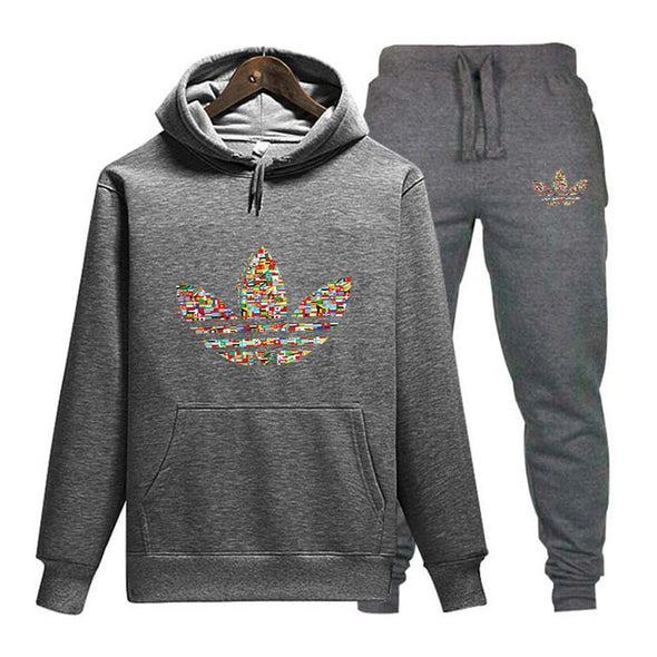 2019 Classic Brand Logo print Hoodie + Pants Two Piece Sweat Set Jogger Track Suit Quality tracksuit men clothes men Casual Set