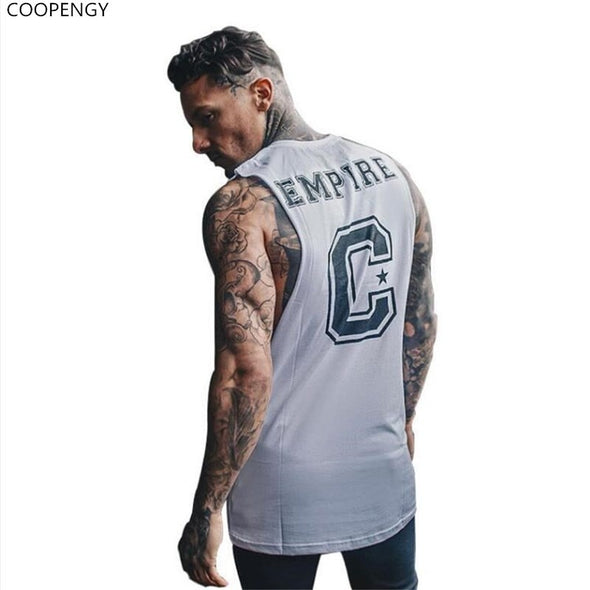 Men Summer gyms Fitness bodybuilding  Tank Top fashion mens Crossfit clothing Loose breathable sleeveless shirts Vest