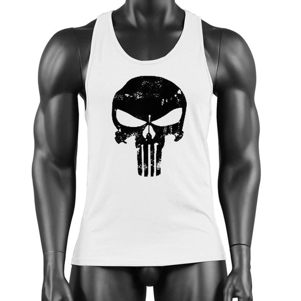 Print Skull Shirt Cotton Bodybuilding Tank Tops Men Gyms Wear Workout Clothes For Fitness Singlet Muscle Debardeur Homme 2018