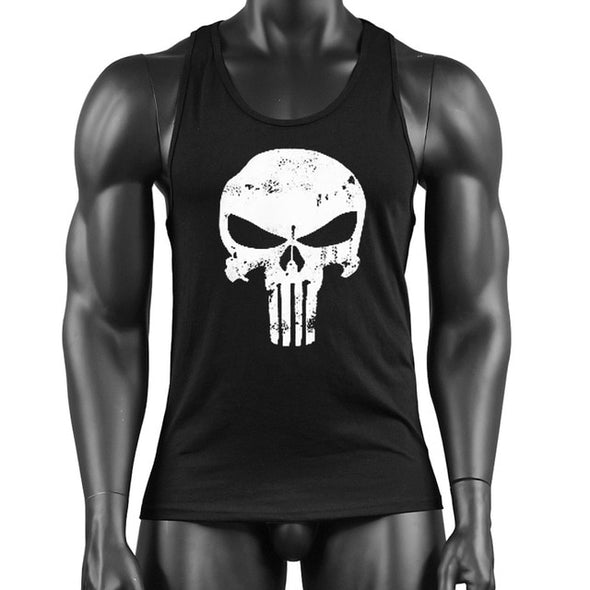Print Skull Shirt Cotton Bodybuilding Tank Tops Men Gyms Wear Workout Clothes For Fitness Singlet Muscle Debardeur Homme 2018