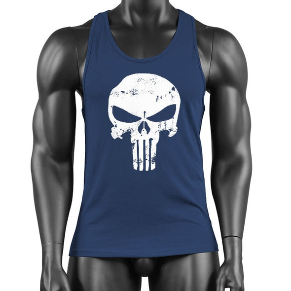 Print Skull Shirt Cotton Bodybuilding Tank Tops Men Gyms Wear Workout Clothes For Fitness Singlet Muscle Debardeur Homme 2018