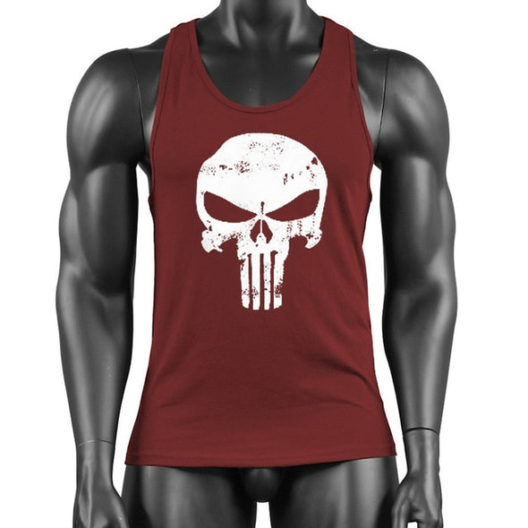 Print Skull Shirt Cotton Bodybuilding Tank Tops Men Gyms Wear Workout Clothes For Fitness Singlet Muscle Debardeur Homme 2018