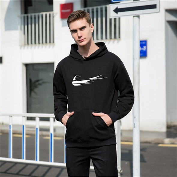 2019 Brand Logo printBrand Tracksuit Men Sporting Two piece suit hoodie+Pants Casual Track Suit Men autumn Winter Sweatshirt