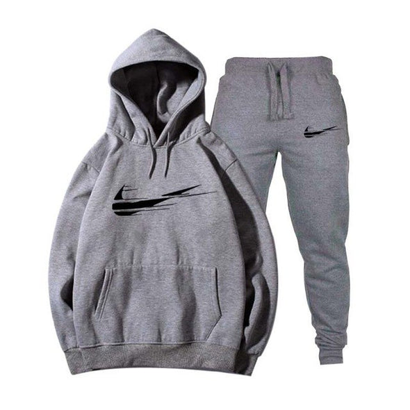 2019 Brand Logo printBrand Tracksuit Men Sporting Two piece suit hoodie+Pants Casual Track Suit Men autumn Winter Sweatshirt