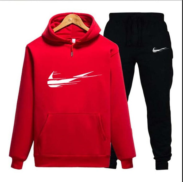 2019 Brand Logo printBrand Tracksuit Men Sporting Two piece suit hoodie+Pants Casual Track Suit Men autumn Winter Sweatshirt